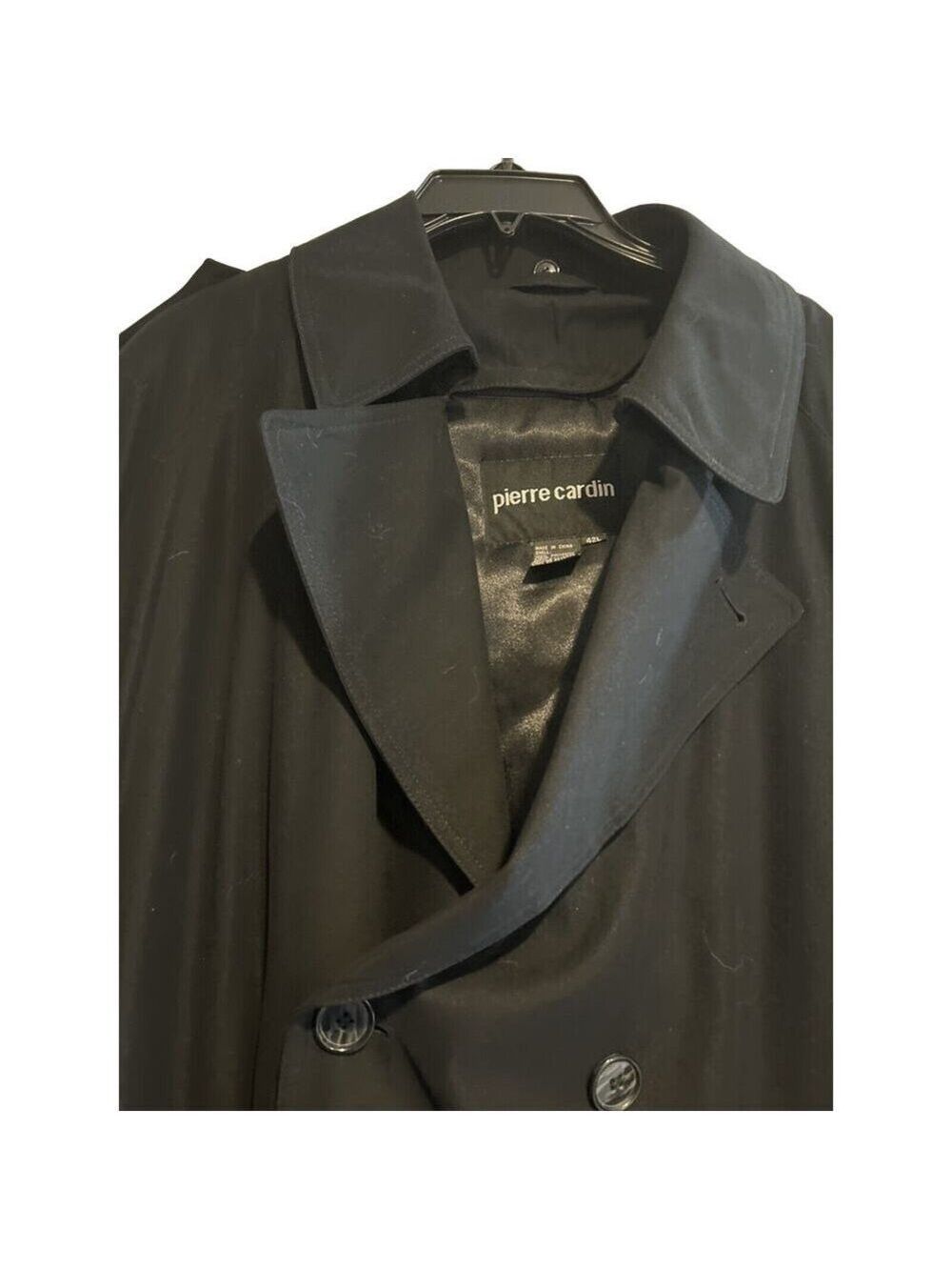 Men’s Pierre Cardin black raincoat size 42 long zip lining